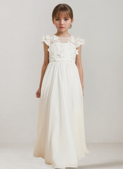 Floryme Floor-length Flower Girl Dress, First Communion & Wedding Guest Gown