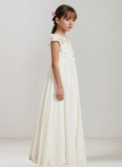 Floryme Floor-length Flower Girl Dress, First Communion & Wedding Guest Gown