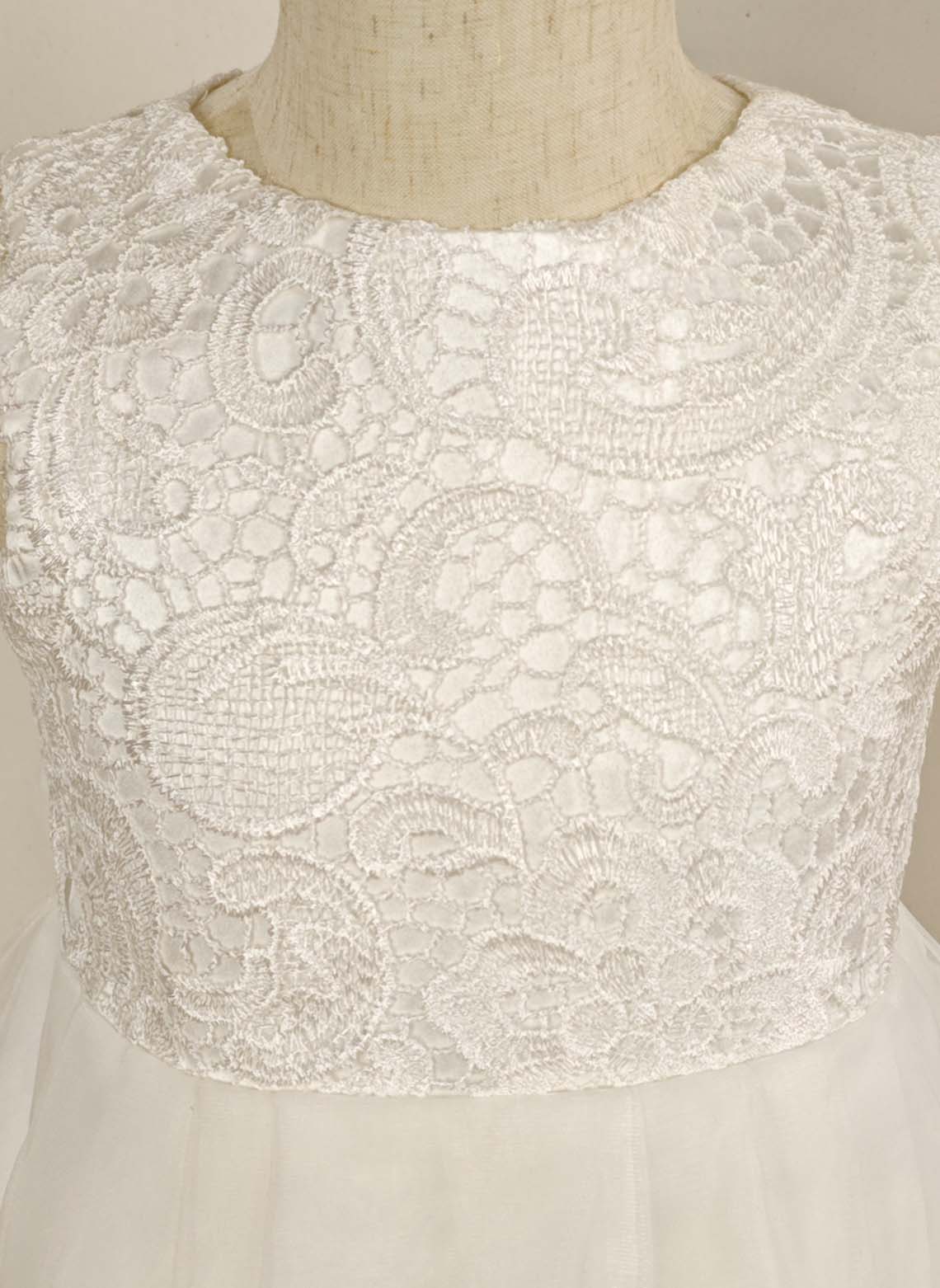 Floryme A-line Scoop Organza/Tulle/Lace Floor-length Flower Girl Dress With Bow