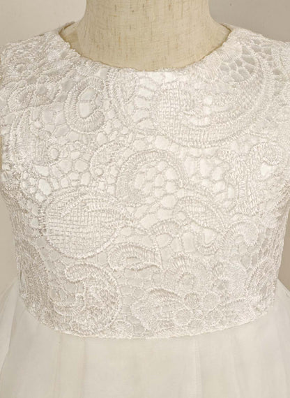 Floryme A-line Scoop Organza/Tulle/Lace Floor-length Flower Girl Dress With Bow