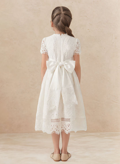 Floryme Vintage Lace Tea Length Dress | Communion & Garden Party Gown
