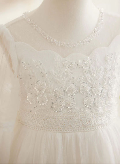 Floryme Vintage Lace Maxi Communion Dress & Portrait Gown