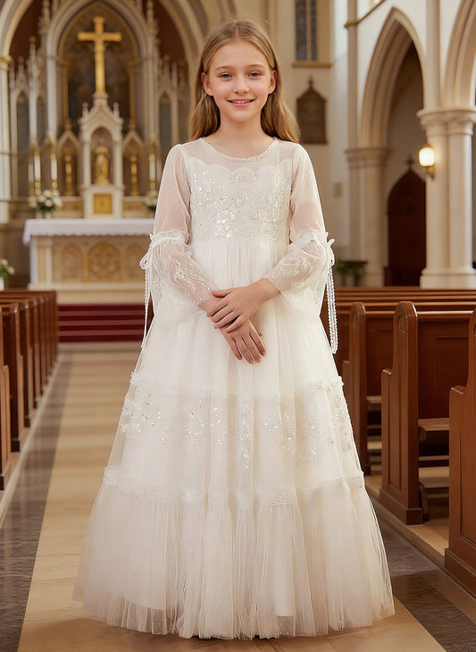 Floryme Vintage Lace Maxi Communion Dress & Portrait Gown