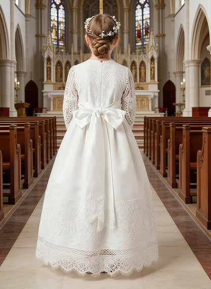 Floryme Lace Maxi First Communion Dress, Junior Bridesmaid & Portrait Gown