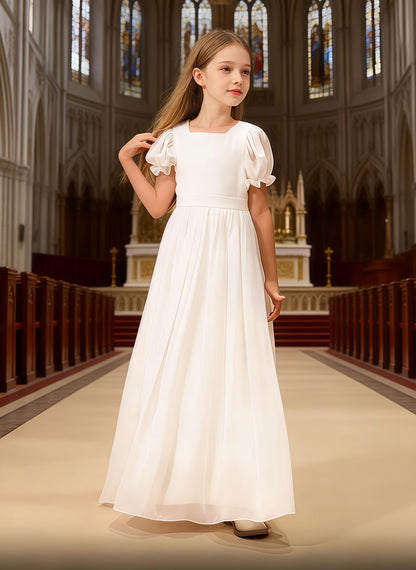Floryme Chiffon Flower Girl Dress, First Communion & Formal Portrait Gown