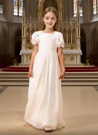 Floryme Chiffon Flower Girl Dress, First Communion & Formal Portrait Gown