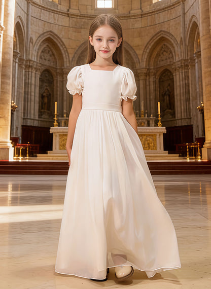 Floryme Chiffon Flower Girl Dress, First Communion & Formal Portrait Gown