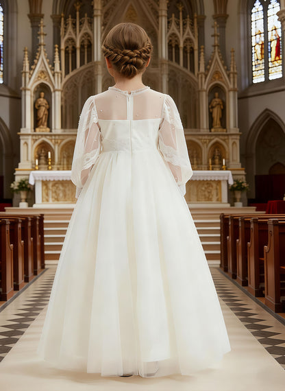 Floryme A-line Flower Girl Dress, First Communion & Formal Portrait Dress