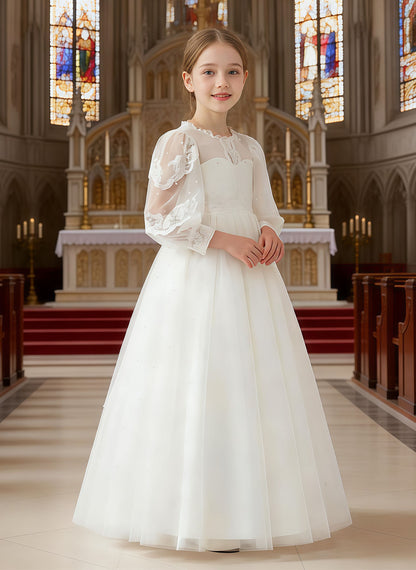 Floryme A-line Flower Girl Dress, First Communion & Formal Portrait Dress