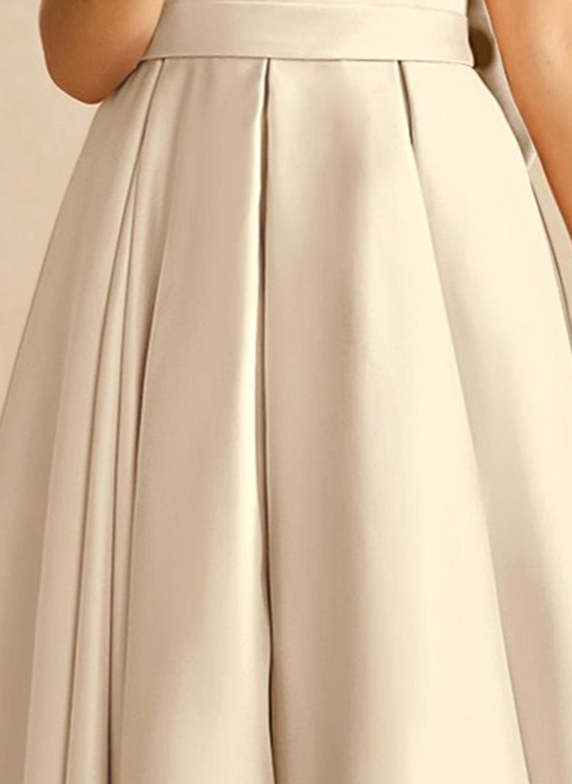 Floryme Satin Ankle-length Flower Girl Dress With Bow