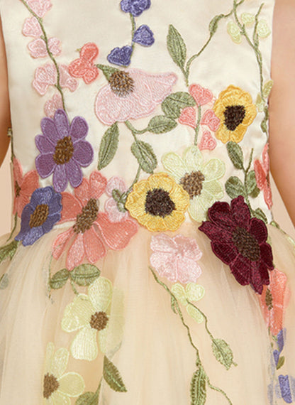 Floryme Satin Knee-length Flower Girl Dress With Bow