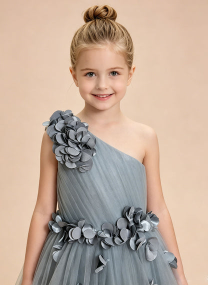 Floryme A-line Scoop Tulle Floor-Length Flower Girl Dress