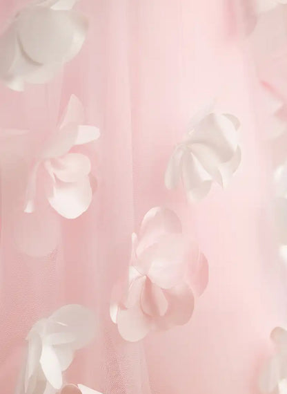 Floryme A-line Scoop Tulle Satin Floor-Length Flower Girl Dress