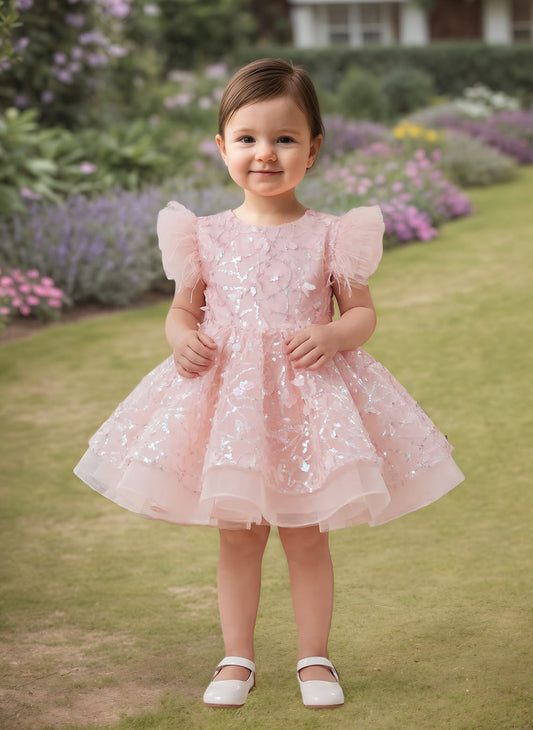Floryme Princess Sequined Knee-length Toddler Birthday Dress