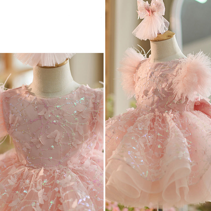 Floryme Princess Sequined Knee-length Toddler Birthday Dress