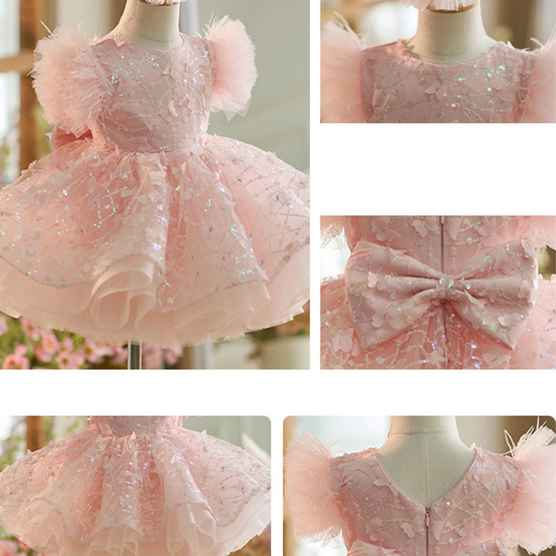 Floryme Princess Sequined Knee-length Toddler Birthday Dress