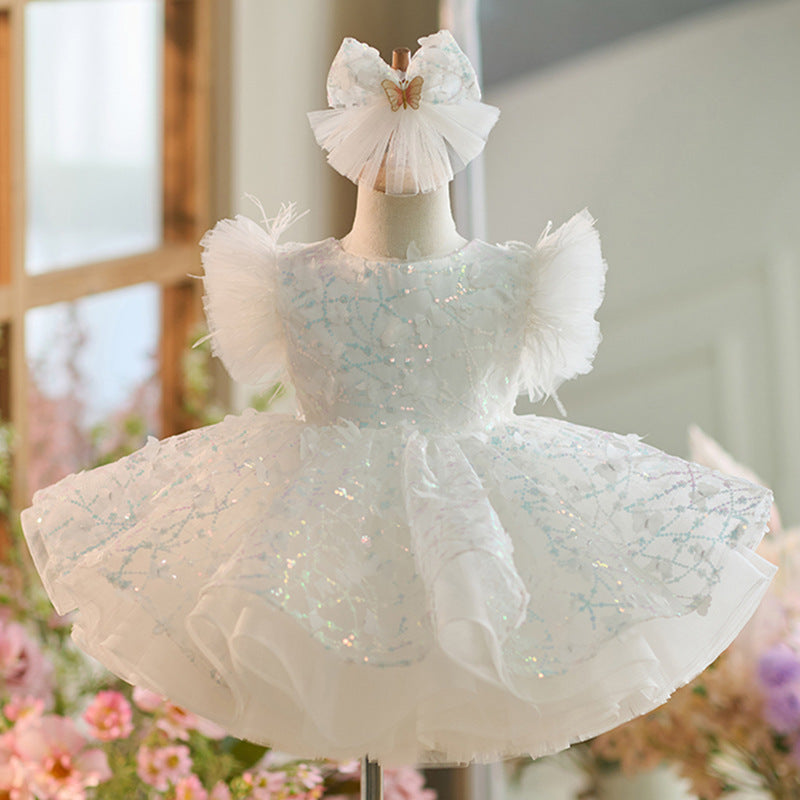 Floryme Princess Sequined Knee-length Toddler Birthday Dress