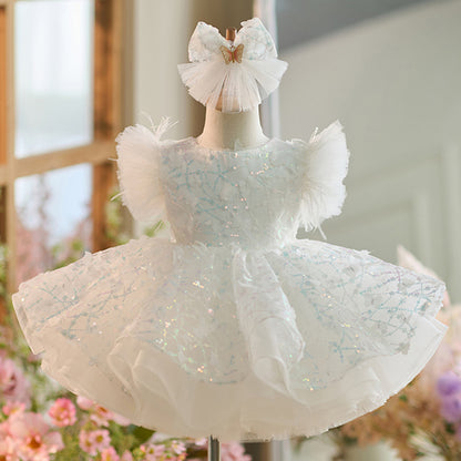 Floryme Princess Sequined Knee-length Toddler Birthday Dress