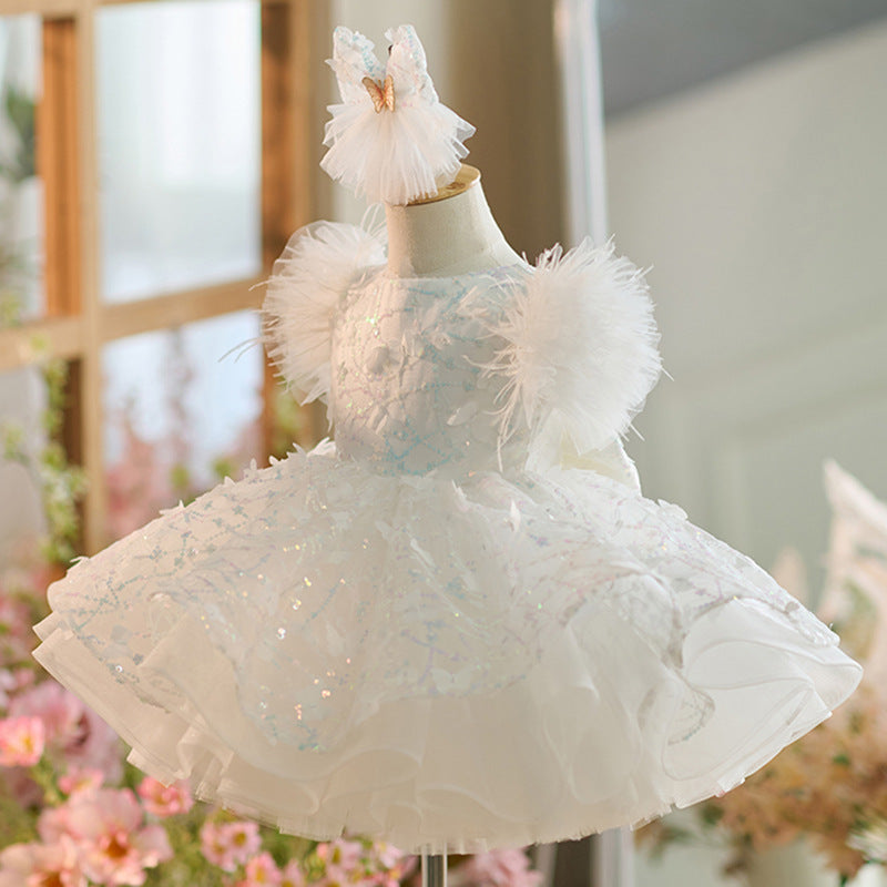Floryme Princess Sequined Knee-length Toddler Birthday Dress