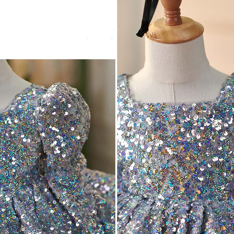 Floryme Princess Sequined Knee-length Baby Girl Birthday Dress