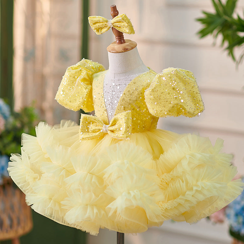 toddler birthday dress Cute Baby Girls Flower Formal Dresses Pageant Dresses, Pink / 9-10 Years (150cm) The color may be slightly different due to the slight difference Elegant Baby Girl Flower Girl