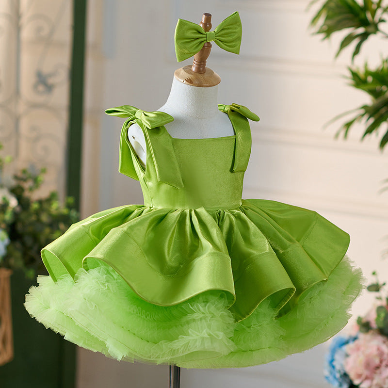 Floryme Bow Knee-length Toddler Birthday Dress