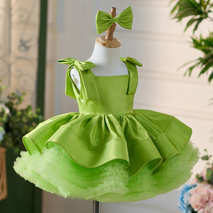 Floryme Bow Knee-length Toddler Birthday Dress