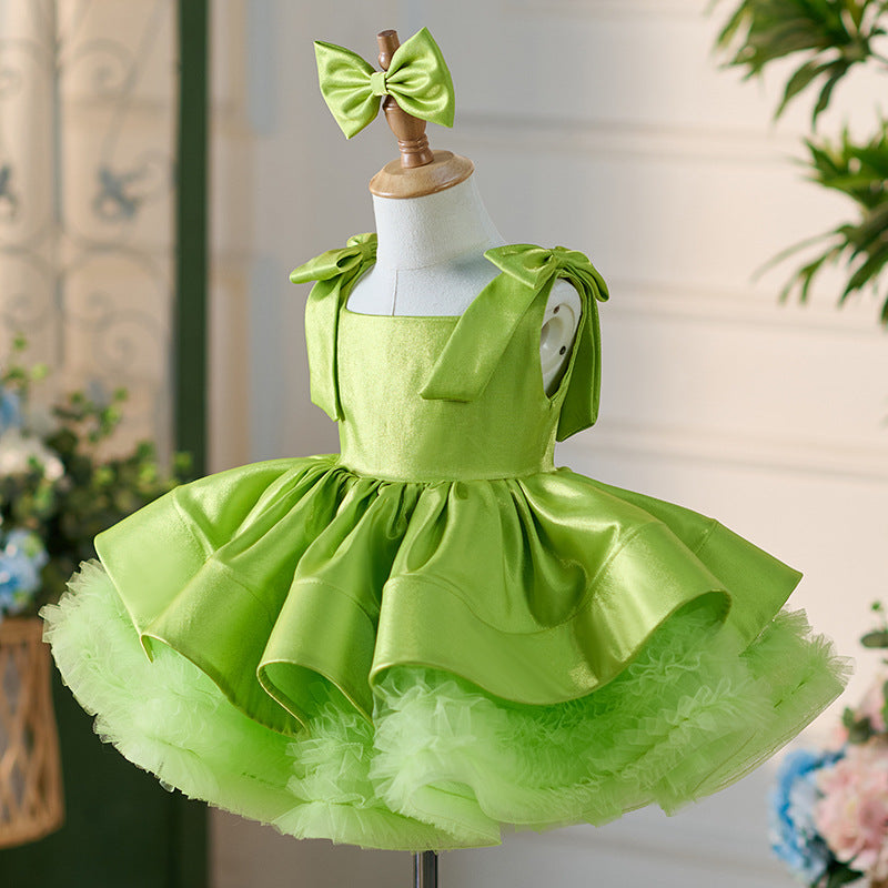 Floryme Bow Knee-length Toddler Birthday Dress