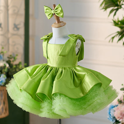 Floryme Bow Knee-length Toddler Birthday Dress