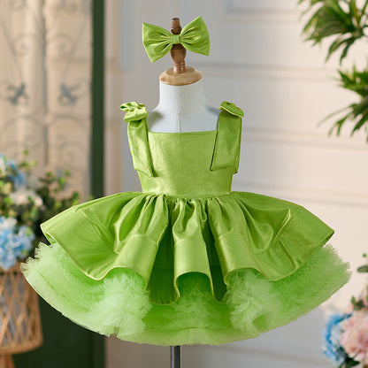 Floryme Bow Knee-length Toddler Birthday Dress