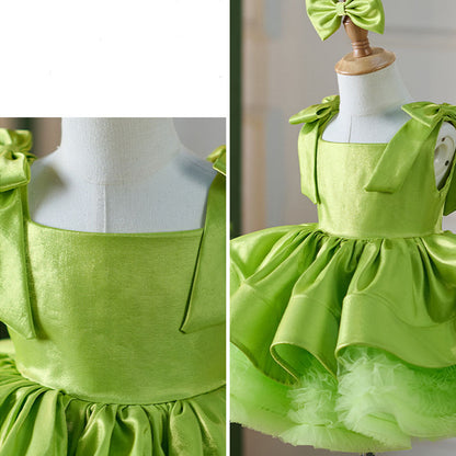Floryme Bow Knee-length Toddler Birthday Dress