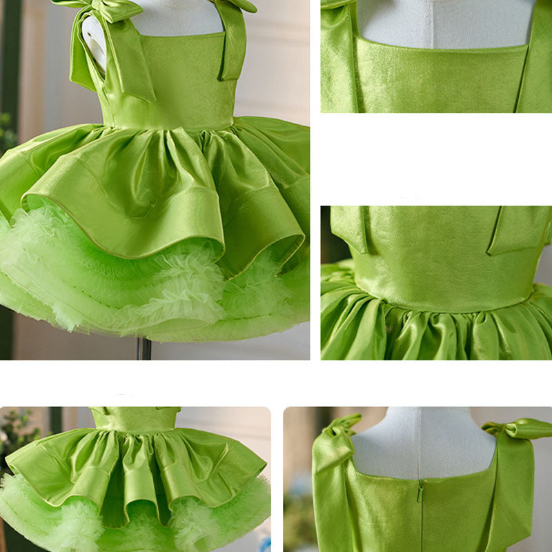 Floryme Bow Knee-length Toddler Birthday Dress