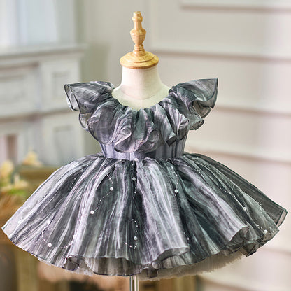 Floryme Princess  Chiffon Knee-length Toddler Birthday Dress