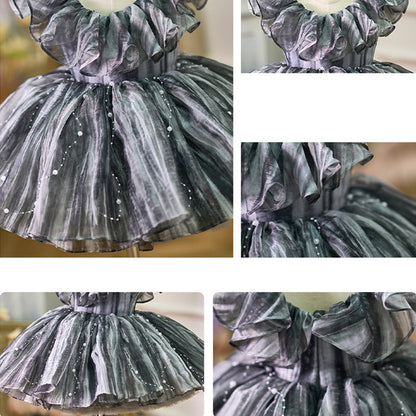 Floryme Princess  Chiffon Knee-length Toddler Birthday Dress