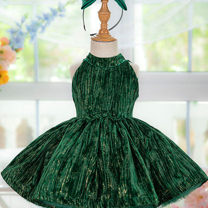 Floryme High Neck Knee-length Baby Girl Birthday Dress