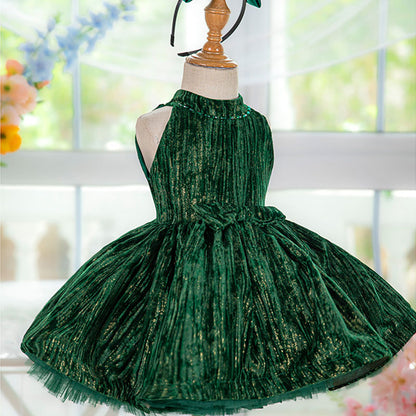 Floryme High Neck Knee-length Baby Girl Birthday Dress