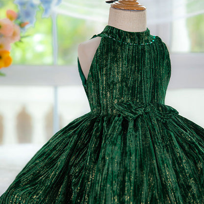 Floryme High Neck Knee-length Baby Girl Birthday Dress