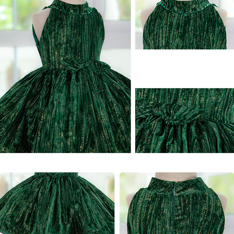 Floryme High Neck Knee-length Baby Girl Birthday Dress