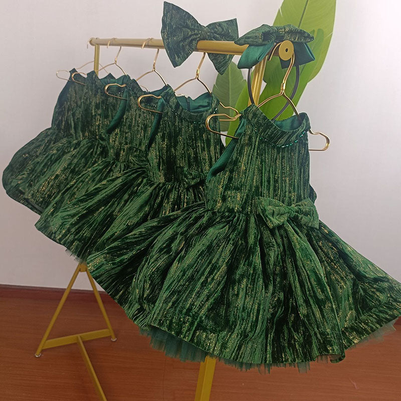 Floryme High Neck Knee-length Baby Girl Birthday Dress