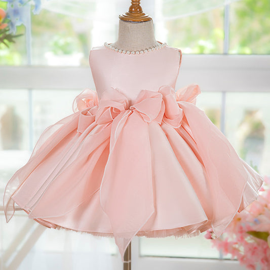 Floryme Bow Knee-length Toddler Birthday Dress