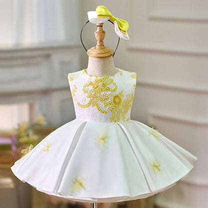 Floryme 3D Butterfly Knee-length Baby Girl Birthday Dress