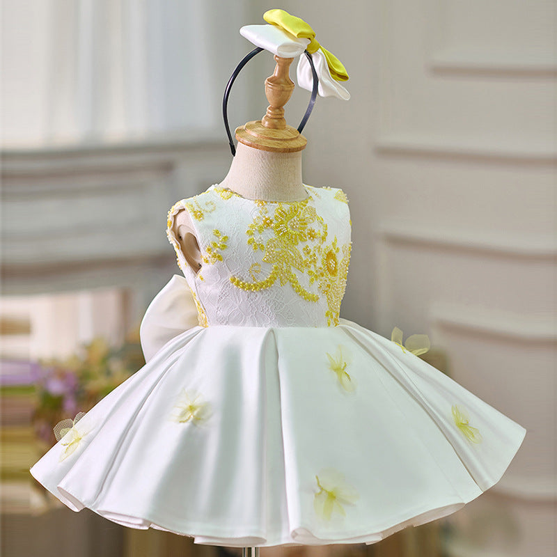 Floryme 3D Butterfly Knee-length Baby Girl Birthday Dress