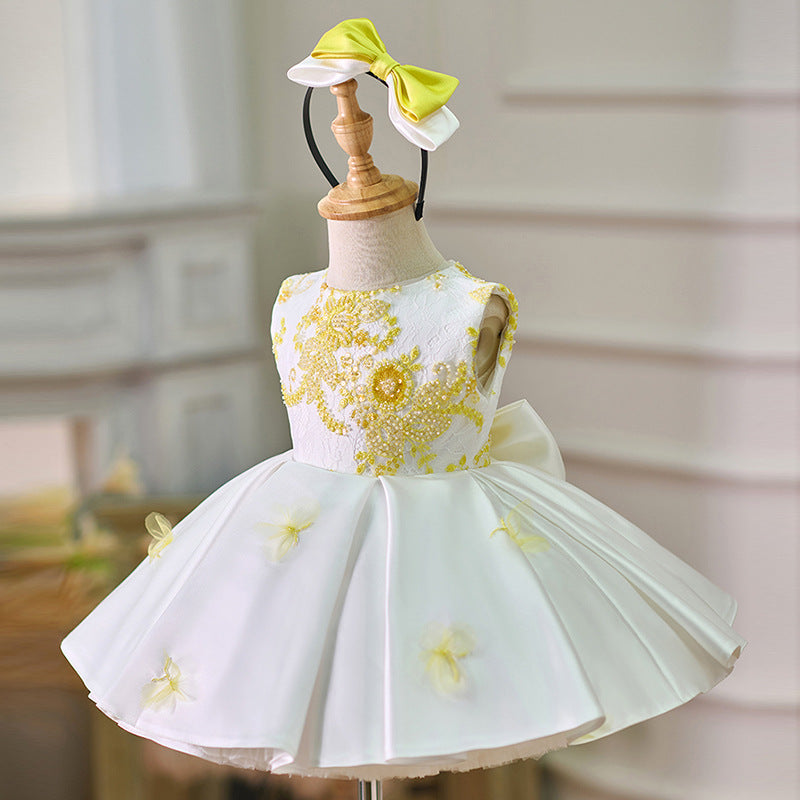 Floryme 3D Butterfly Knee-length Baby Girl Birthday Dress
