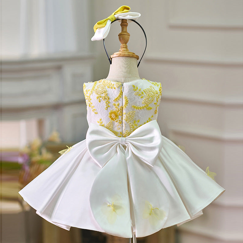 Floryme 3D Butterfly Knee-length Baby Girl Birthday Dress