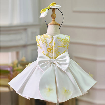 Floryme 3D Butterfly Knee-length Baby Girl Birthday Dress