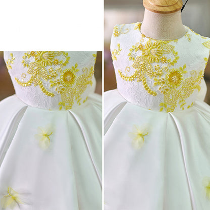 Floryme 3D Butterfly Knee-length Baby Girl Birthday Dress