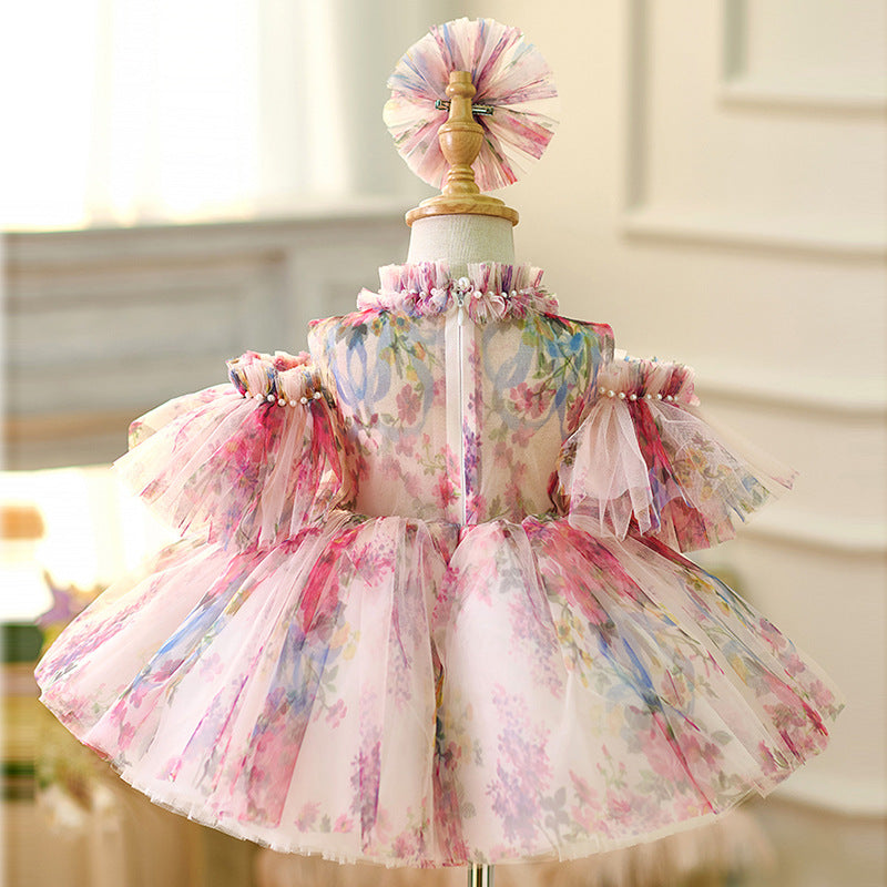 Floryme 3D Butterfly Knee-length Baby Girl Birthday Dress