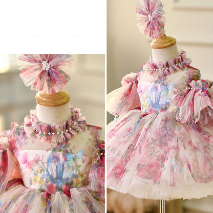 Floryme 3D Butterfly Knee-length Baby Girl Birthday Dress