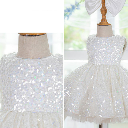 Floryme Princess Sequined Knee-length Toddler Birthday Dress