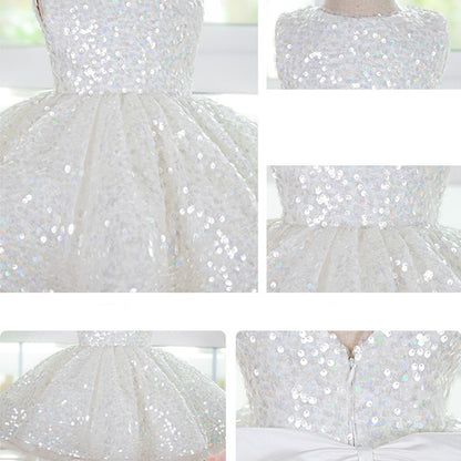 Floryme Princess Sequined Knee-length Toddler Birthday Dress